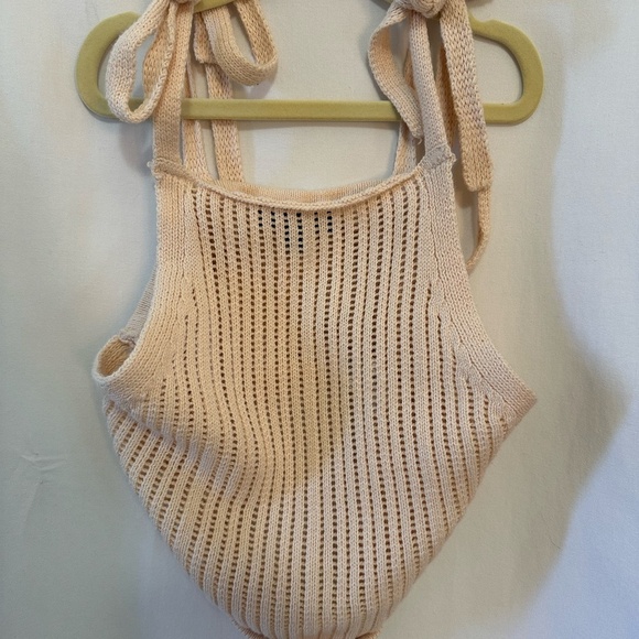 Lulus Beige Knitted Cropped Tank - Picture 9 of 9